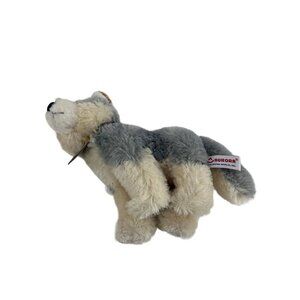Aurora Busch Gardens Small Wolf Plush Grey and White